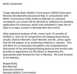 UFC 232 NSAC