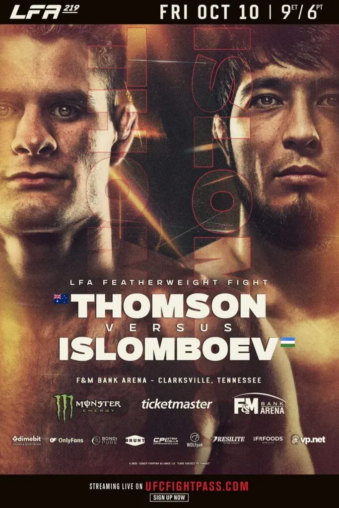 LFA 219 features Akbarjon Islomboev's US debut.