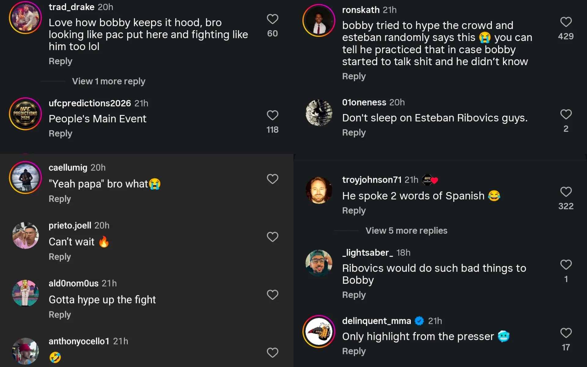 Fan reacts to back and forth of Esteban Ribovics and King Green.