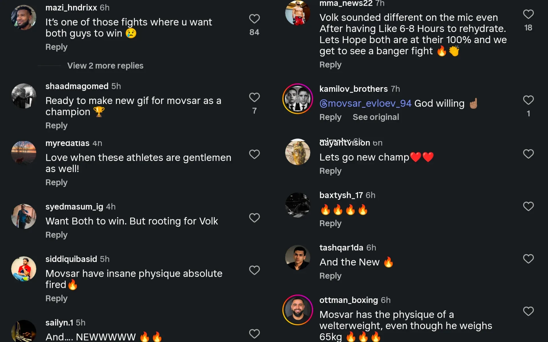 Fan reacts to Alexander Volkanovski and Movsar Evloev's final face-off