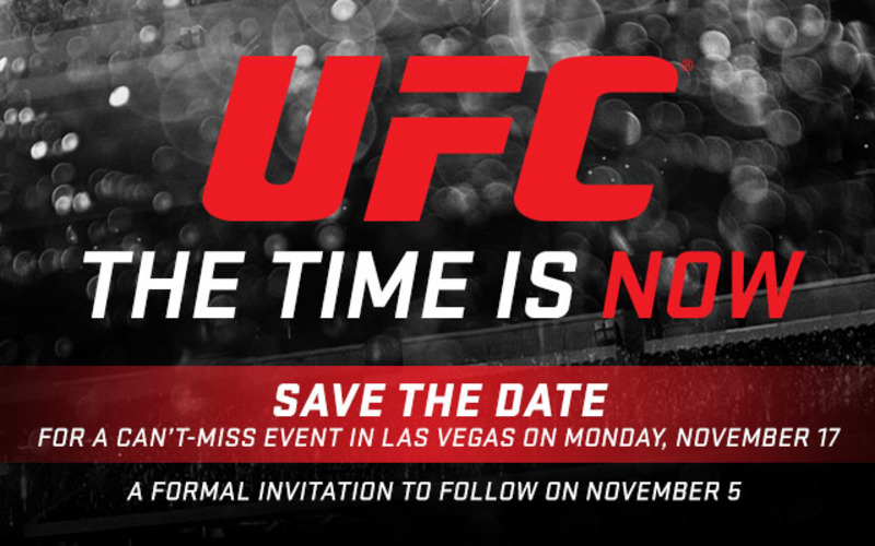 Image for UFC says “Save The Date” on November 17