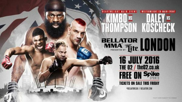 Kimbo-Thompson, Koscheck-Daley Headed to UK for Bellator 158