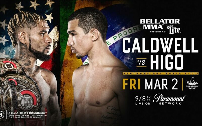 Image for Darrion Caldwell defends bantamweight title against Leandro Higo at Bellator 195