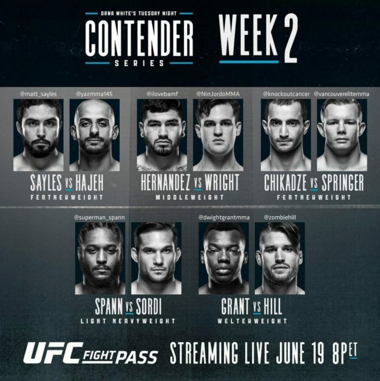 Contender Series Week 2 – Results