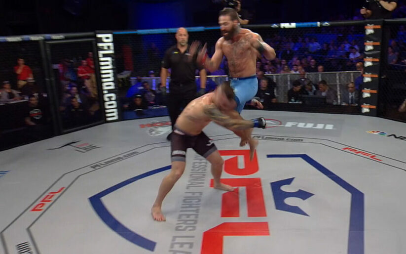 Image for MMASucka’s Knockout of the Month for June 2018: Alex Nicholson pulls the comeback with a vicious flying knee