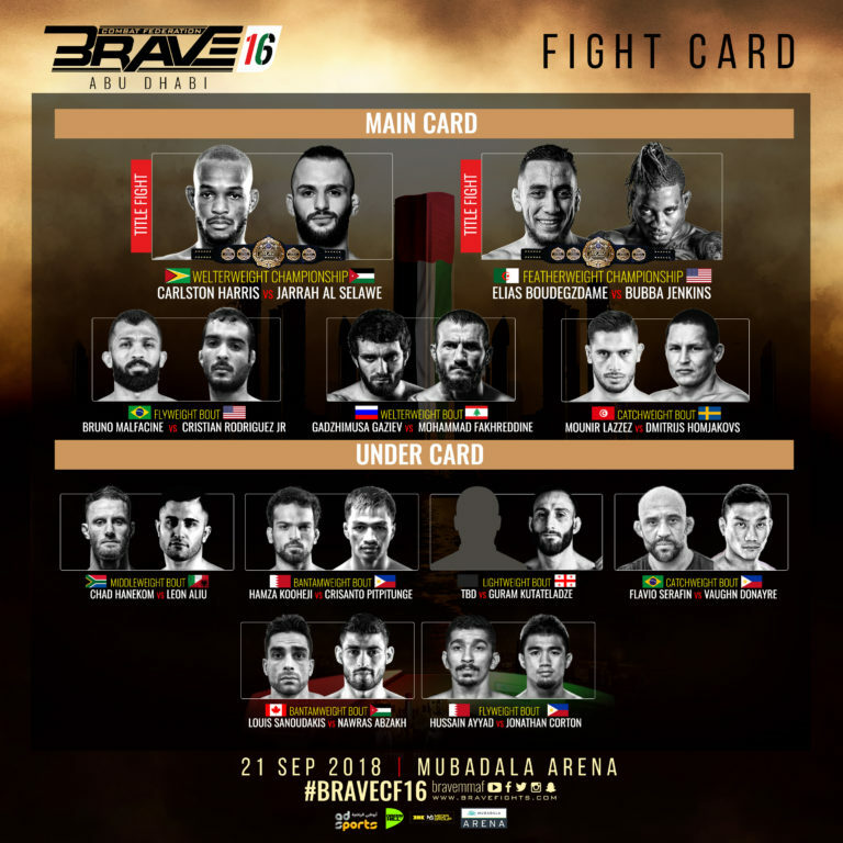Brave 16 full card announced, two title fights and a stellar undercard