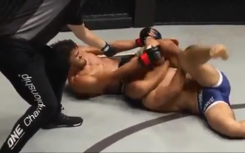 Image for MMASucka’s Submission of the Month for July 2018: Ariel Sexton taps Shimoishi with a beautiful double submission