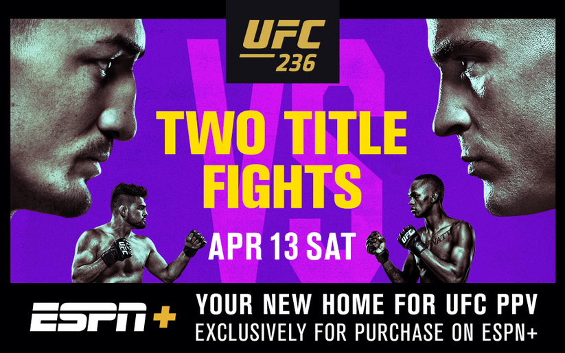Image for ESPN+ Takes Over UFC PPV Duties Starting With UFC 236