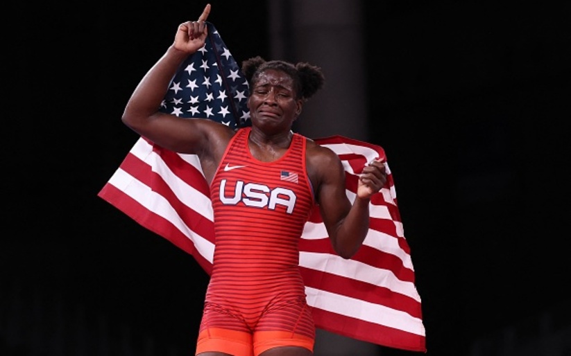 Image for U.S. Wrestler Tamyra Mensah-Stock Makes Olympic History