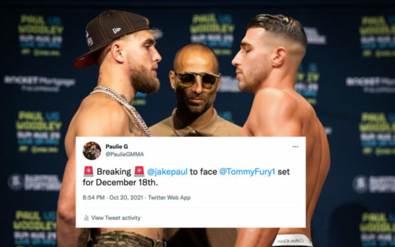 Image for Jake Paul set to meet Tommy Fury December 18, Official Announcement Soon
