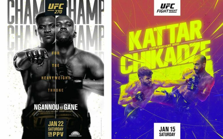 Combat Sports Event Calendar: January 2022