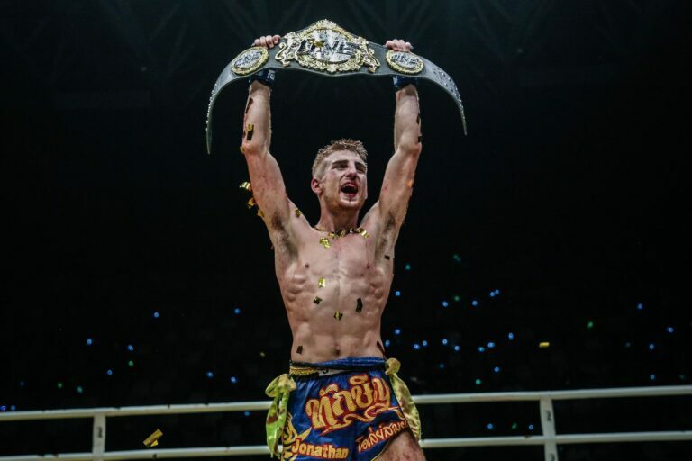 Jonathan Haggerty Celebrates Victory with Title