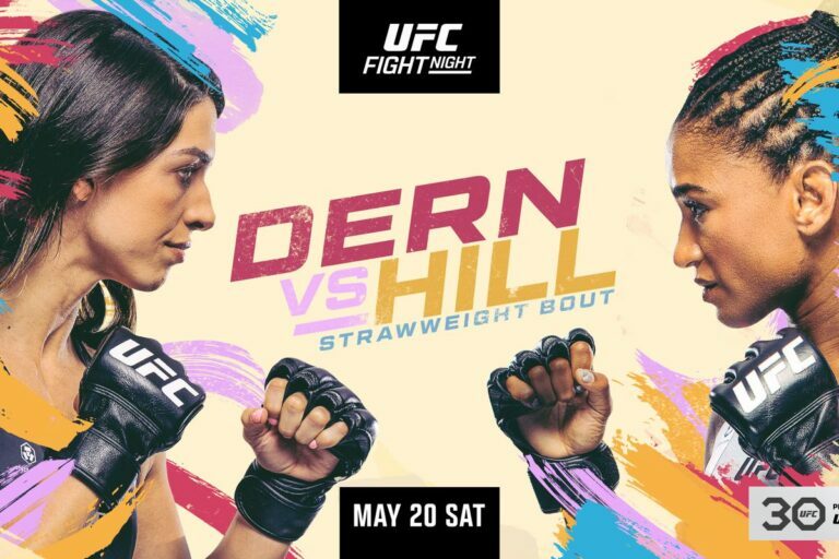 Mackenzie Dern vs. Angela Hill UFC Vegas fight poster