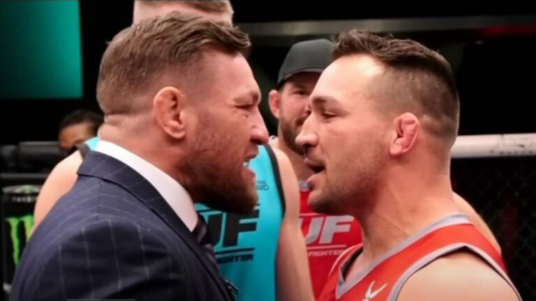 Michael Chandler and Conor McGregor face off on The Ultimate Fighter.