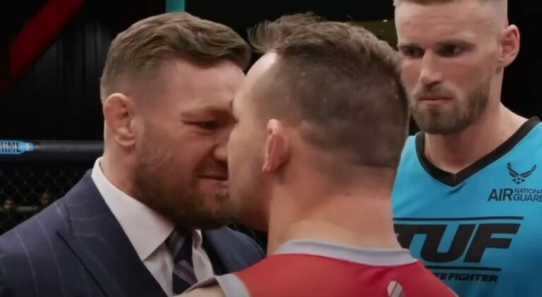Conor McGregor and Michael Chandler face off before coming to blows on The Ultimate Fighter.