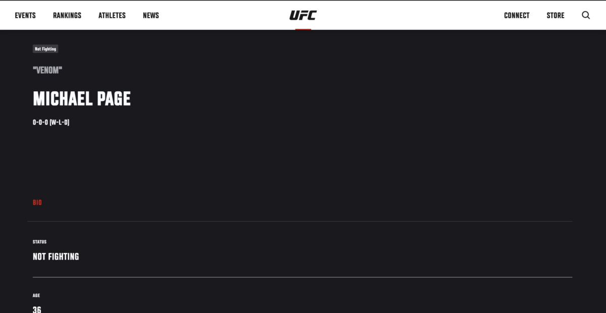 Michael Page UFC athlete page