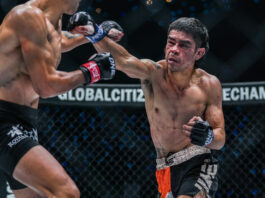 Danial Williams throws a punch inside the ONE cage.