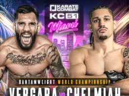 Vergara battles Chelmiah in Karate Combat 51 main event.
