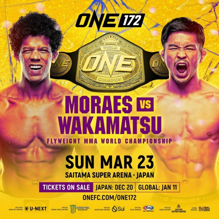 Moraes vs. Wakamatsu is part of a title fight doubleheader at ONE 172 in March.