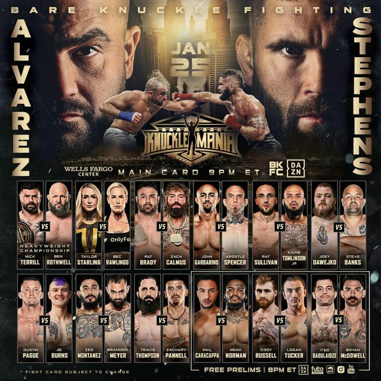 Take a look at great main card fights on BKFC KnuckleMania V.