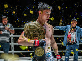 Champ Dismisses Trash Talk, Predicts Finish at ONE Friday Fights 137 Tawanchai holds the ONE Championship belt over his shoulder
