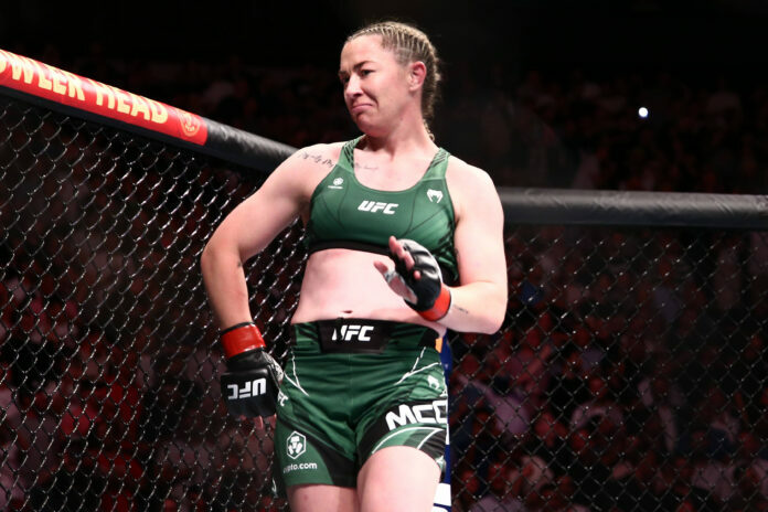 ESPN Fight Night 108 Molly McCann celebrates after knocking out Hannah Goldy during their flyweight bout at ESPN Fight N