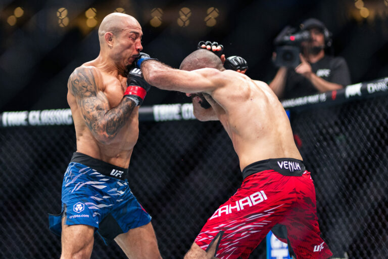 Jose Aldo and Aiemann Zahabi in the former's retirement fight.