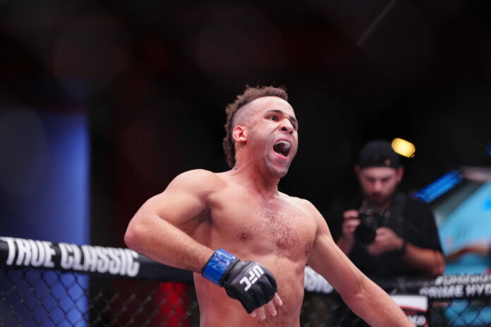 Jordan Leavitt, victorious in UFC Vegas 107 Saturday night.