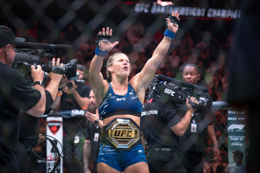 Kayla Harrison, victorious at UFC 316.