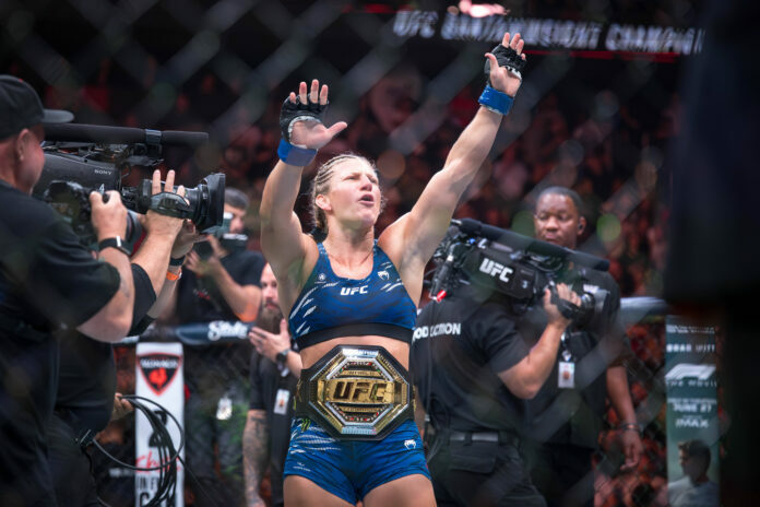 Kayla Harrison, victorious at UFC 316.