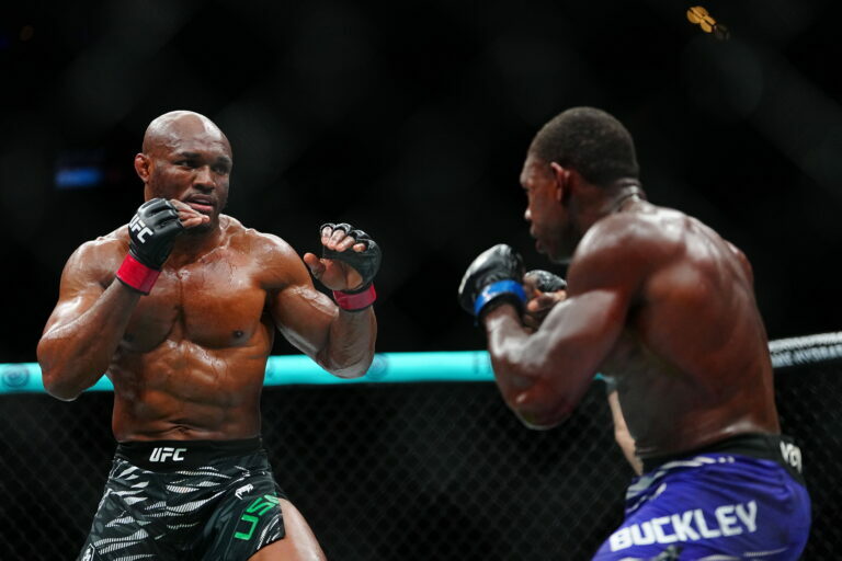 Kamaru Usman and Joaquin Buckley in action at UFC Atlanta.