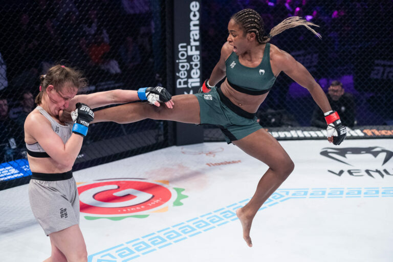 Contender Series highlight Shanelle Dyer lands a flying kick
