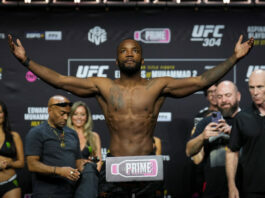 Former UFC champion, Leon Edwards weighs in at UFC 304.