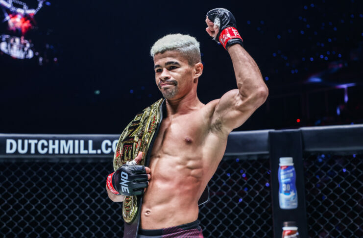 Fabricio Andrade with the ONE Championship belt