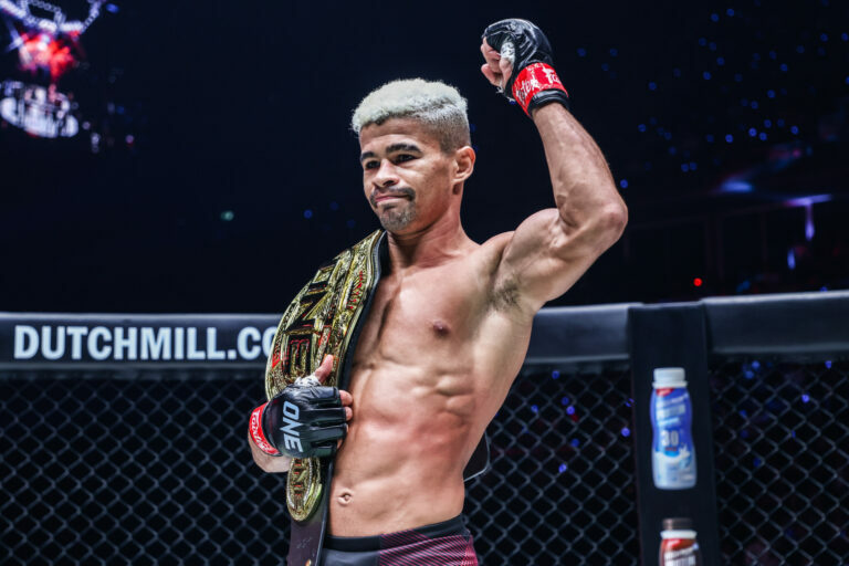 Fabricio Andrade with the ONE Championship belt