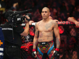 Light heavyweight Alex Pereira wearing UFC custom shorts