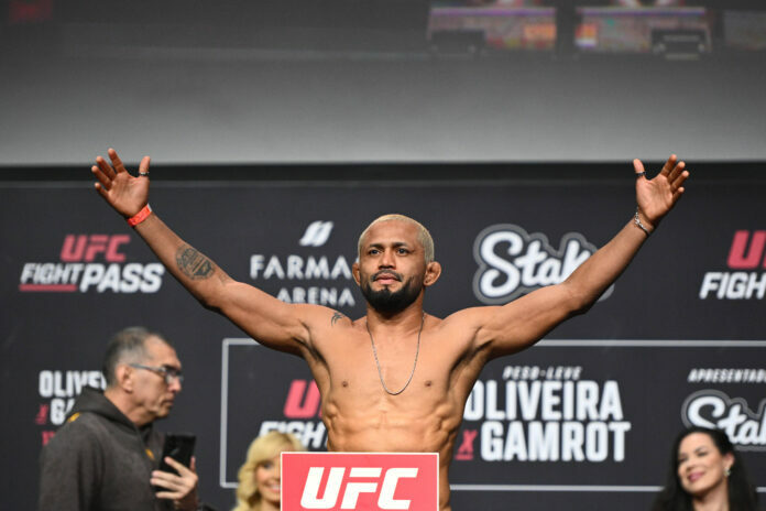 UFC Rio: Oliveira Vs Gamrot: Ceremonial Weigh-In Deiveson Figueiredo, fighting on UFC Rio tonight.