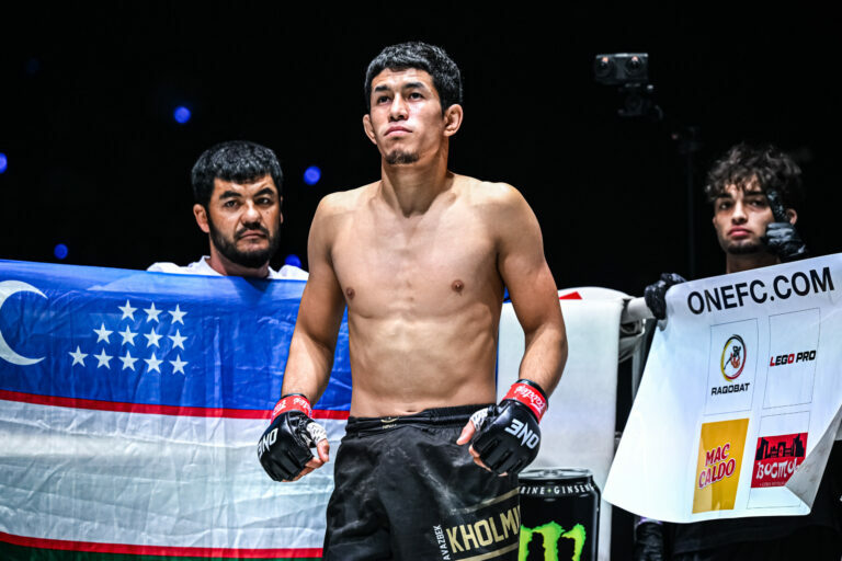Uzbek MMA fighter Avazbek Kholmirzaev competes at ONE Fight Night 38