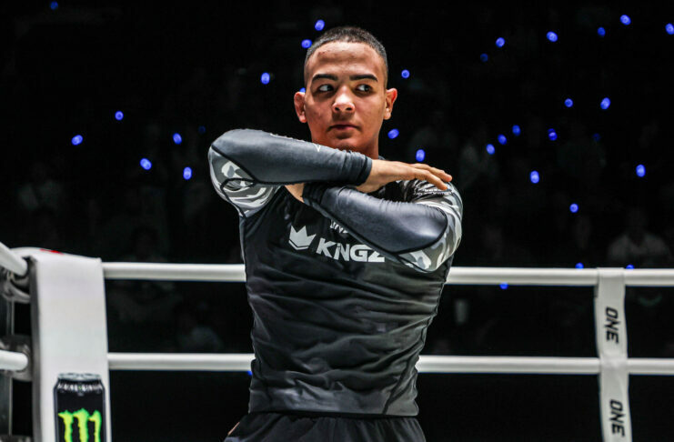 Diogo Reis poses following his first victory in ONE Championship